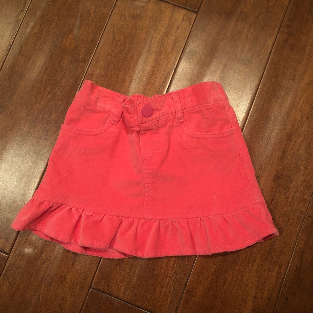 BabyGap Bright Pink Corduroy Ruffle Skirt Size 3T